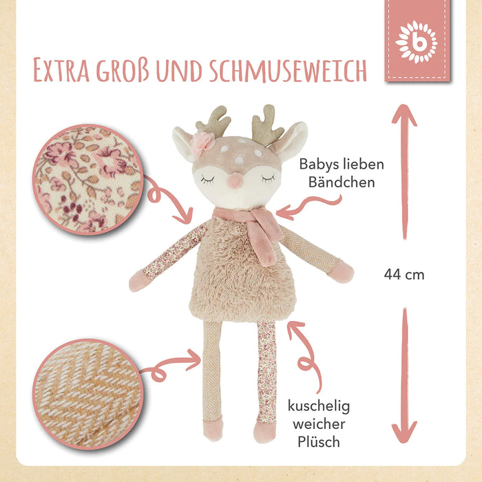 Kuscheltier personalisiert Reh Ella Bieco Mädchen Baby Geschenk Taufe Geburt Stofftier Schmusetier - CreativMade 