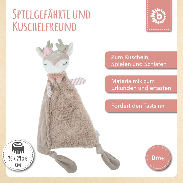 Schmusetuch Schnuffeltuch personalisiert Reh Ella Bieco Mädchen Baby Geschenk Taufe Geburt - CreativMade 