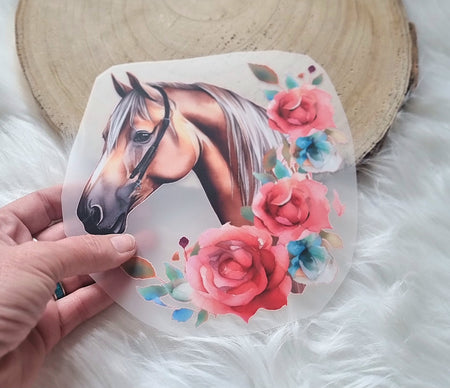 Bügelbild Pferd Kinder Textilaufbügler DIY Projekt hochwertiger DTF Ausdruck XL - CreativMade