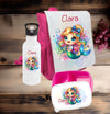 Set Brotdose Trinkflasche und Rucksack personalisiert mit Namen Meerjungfrau Kinder Edelstahl Flasche Kita Kindergarten Kinderrucksack - CreativMade