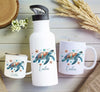 Personalisiertes Kinder Trinkflaschen- & Tassen-Set mit Namen Schildkröte – Edelstahl Trinkflasche 500 ml für Schule & Kindergarten - CreativMade
