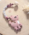 Beißkette mit Name Mädchen Reh Weinrot - CreativMade
