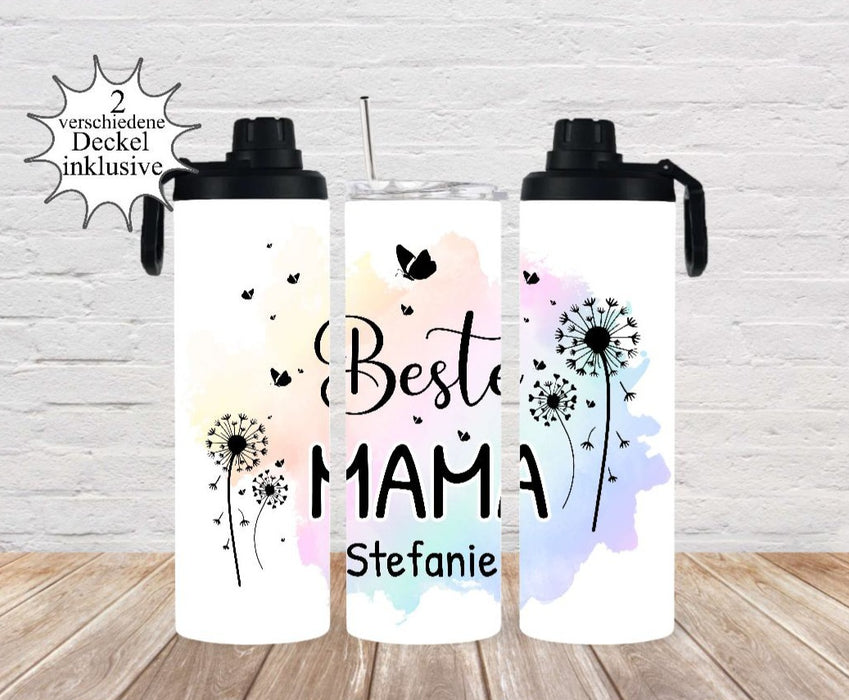 Thermobecher to go personalisiert Besties Beste Mama Trinkbecher mit Strohhalm Tumbler Becher Kaffeebecher Geschenk