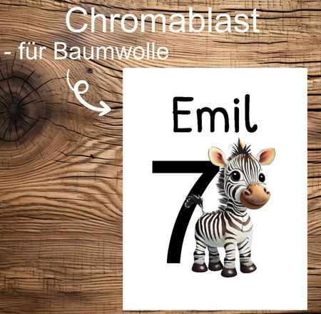 Sublimationsdruck Sublimationstransfer für Baumwolle Zebra Geburtstag Chromablast - CreativMade 