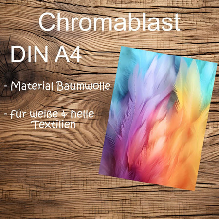 Transferdruck Sublimations Druck auf Textilien Ihr Design Ausdruck Chromablast DIN A4 Sublimationstransfer - CreativMade 