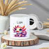 Personalisierte Kinderspardose mit Namen Axolotl - Keramik Spardose zur Einschulung, Geburt oder Taufe - CreativMade