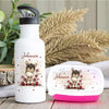 Kindergarten Set personalisiert Esel – Rucksack, Trinkflasche & Brotdose mit Namen Kitakind - CreativMade 