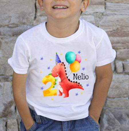 Kinder Geburtstagshirt personalisiert mit Namen Dinosaurier erster Geburtstag Kinder T-Shirt Geburtstag Jungen - CreativMade