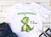 T-Shirt Schulkind Einschulung mit Name Dinosaurier Junge personalisiert - CreativMade 