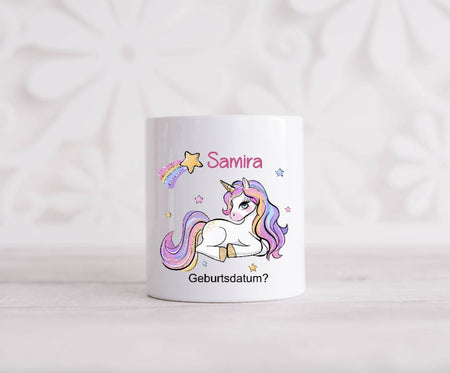 Spardose Kinder personalisiert mit Name Einhorn Mädchen Keramik Kinderspardose Geschenk Geburt Geburtstag Einschulung Taufe - CreativMade 