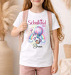 Einschulungsshirt mit Namen personalisiert Einhorn mit Heißluftballon Mädchen T-Shirt Einschulung | CreativMade .