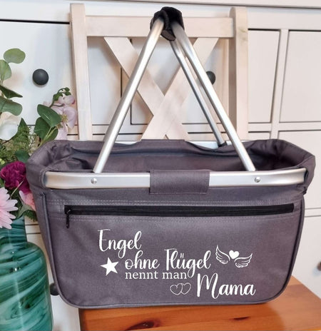 Einkaufskorb personalisiert mit Name Mama Engel ohne Flügel Tragekorb - CreativMade 