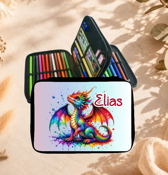 Personalisiertes Federmäppchen mit Name Drache Jungen Geschenk Einschulung Federmappe Federpenal | CreativMade .