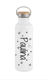Personalisierte Thermosflasche Edelstahl – Trinkflasche mit Bambusdeckel, doppelwandig & auslaufsicher für Büro, Sport & Reisen - CreativMade