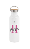Personalisierte Thermosflasche Edelstahl – Trinkflasche mit Bambusdeckel, doppelwandig & auslaufsicher für Büro, Sport & Reisen - CreativMade