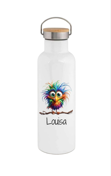 Personalisierte Thermosflasche Edelstahl witzig, Sarkastisch, lustig– Trinkflasche mit Bambusdeckel, doppelwandig & auslaufsicher für Büro, Sport & Reisen - CreativMade
