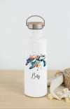 Personalisierte Thermosflasche Edelstahl Schildkröte – Trinkflasche mit Bambusdeckel, doppelwandig & auslaufsicher für Büro, Sport & Reisen - CreativMade