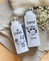 Personalisierte Thermosflasche Edelstahl Danke Hase oder Eule – Trinkflasche mit Bambusdeckel, doppelwandig & auslaufsicher für Büro, Sport & Reisen - CreativMade