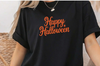 Bügelbild Happy Halloween Schriftzug Halloween Aufbügelmotiv für helle & dunkle Textilien DIY Aufbügler für T-Shirt, Pullover & Kostüm - CreativMade