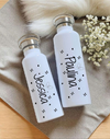 Personalisierte Thermosflasche Edelstahl – Trinkflasche mit Bambusdeckel, doppelwandig & auslaufsicher für Büro, Sport & Reisen - CreativMade