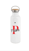 Personalisierte Thermosflasche Edelstahl – Trinkflasche mit Bambusdeckel, doppelwandig & auslaufsicher für Büro, Sport & Reisen - CreativMade