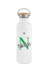 Personalisierte Thermosflasche Edelstahl – Trinkflasche mit Bambusdeckel, doppelwandig & auslaufsicher für Büro, Sport & Reisen - CreativMade