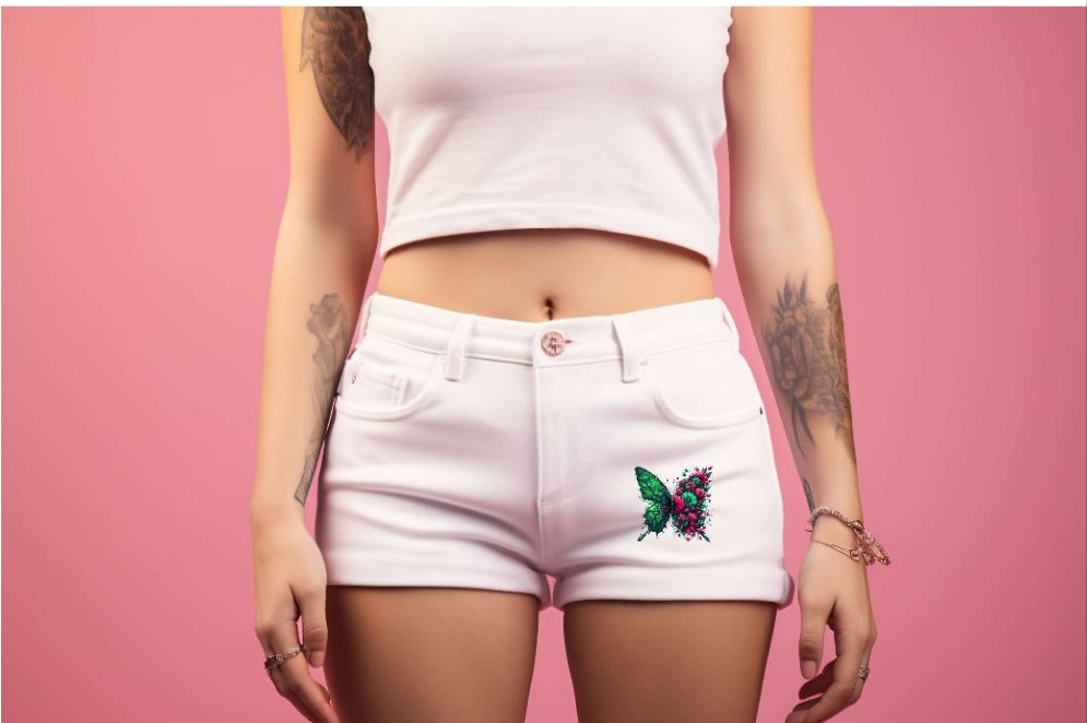 Bügelbild Schmetterling Erwachsene Aufbügelmotiv Textilaufbügler für Kleidung & Stoffe DIY Transferbild & Geschenkidee Damen - CreativMade