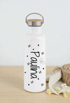 Personalisierte Thermosflasche Edelstahl – Trinkflasche mit Bambusdeckel, doppelwandig & auslaufsicher für Büro, Sport & Reisen - CreativMade