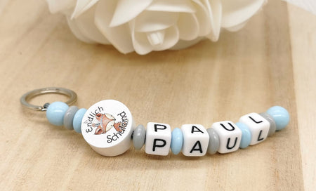 Schlüsselanhänger endlich Schulkind mit Name Mädchen Fuchs Einschulung - CreativMade 