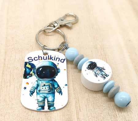 Schlüsselanhänger Schulkind Astronaut mit Name Junge Einschulung - CreativMade 