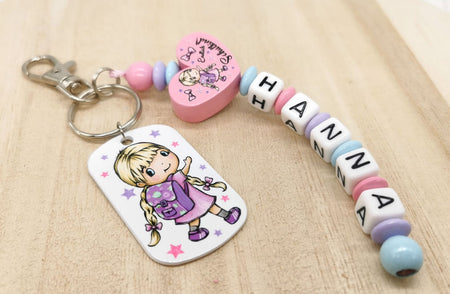 Schlüsselanhänger endlich Schulkind mit Name Mädchen Einschulung - CreativMade 