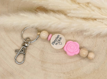 Schlüsselanhänger Blümchen für Dich Rosa kleine Aufmerksamkeit Taschenbaumler Geschenkidee Geburtstag Muttertag Valentinstag - CreativMade 
