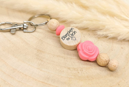 Schlüsselanhänger Blümchen für Dich kleine Aufmerksamkeit Taschenbaumler Geschenkidee Geburtstag Muttertag Valentinstag - CreativMade 