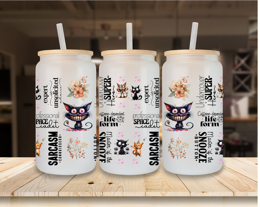 Eiskaffeeglas personalisiert Spruch Humorvoll Witzig Lustig Trinkglas mit Deckel Strohhalm Tasse Glas Geschenk
