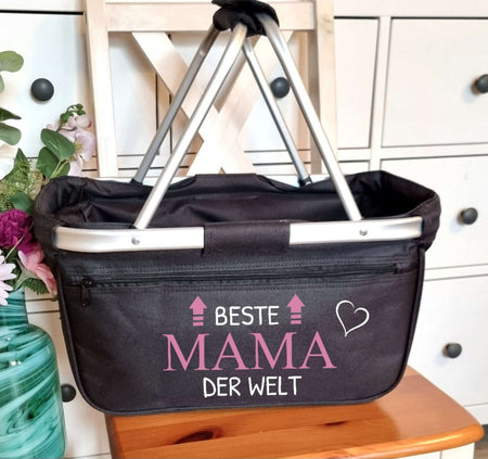 Einkaufskorb personalisiert beste Mama der Welt mit Name Tragekorb - CreativMade 