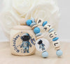 Milchzahndose Astronaut Jungen personalisierte Zahndose mit Namen Weltall - CreativMade