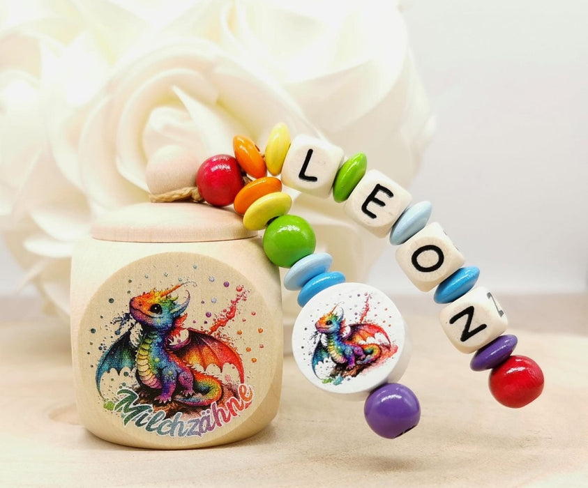 Milchzahndose Drache Jungen personalisierte Zahndose mit Namen - CreativMade