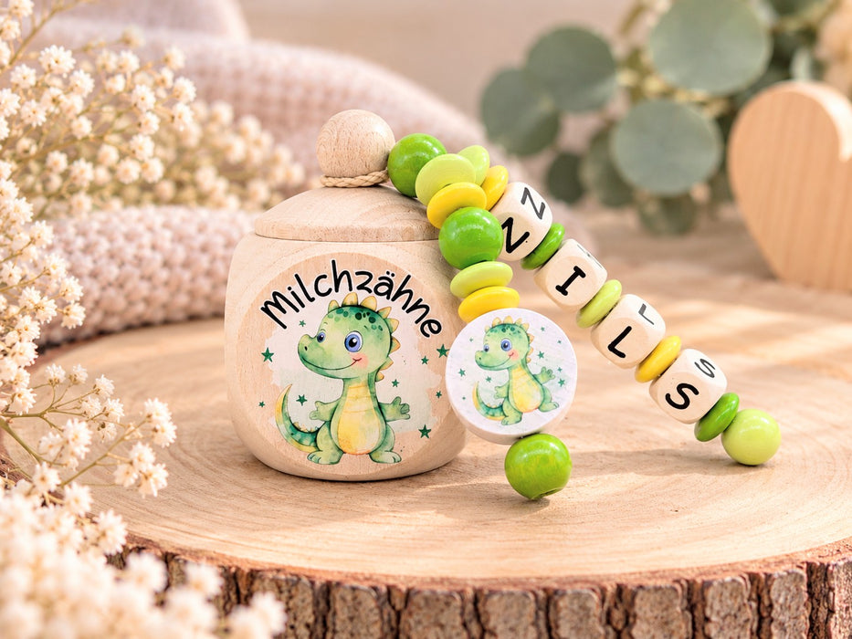 Milchzahndose personalisiert mit Namen Drache Jungen Zahndose mit Namen - CreativMade