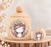 Milchzahndose Einhorn Kranz Holz mit Motivscheibe | DIY & Kreativbedarf 6 x 4cm Zahndose | CreativMade .