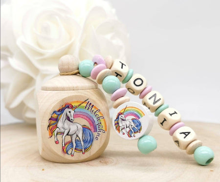 Milchzahndose Einhorn Mädchen personalisierte Zahndose mit Namen - CreativMade