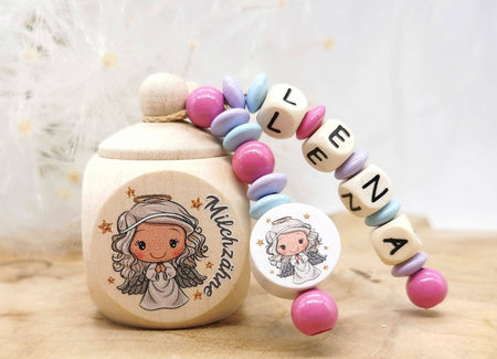 Milchzahndose Engel Mädchen personalisierte Zahndose mit Namen - CreativMade
