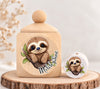Milchzahndose Faultier Holz mit Motivscheibe | DIY & Kreativbedarf 6 x 4cm Zahndose | CreativMade .