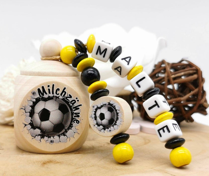 Milchzahndose Fußball Jungen personalisierte Zahndose mit Namen - CreativMade