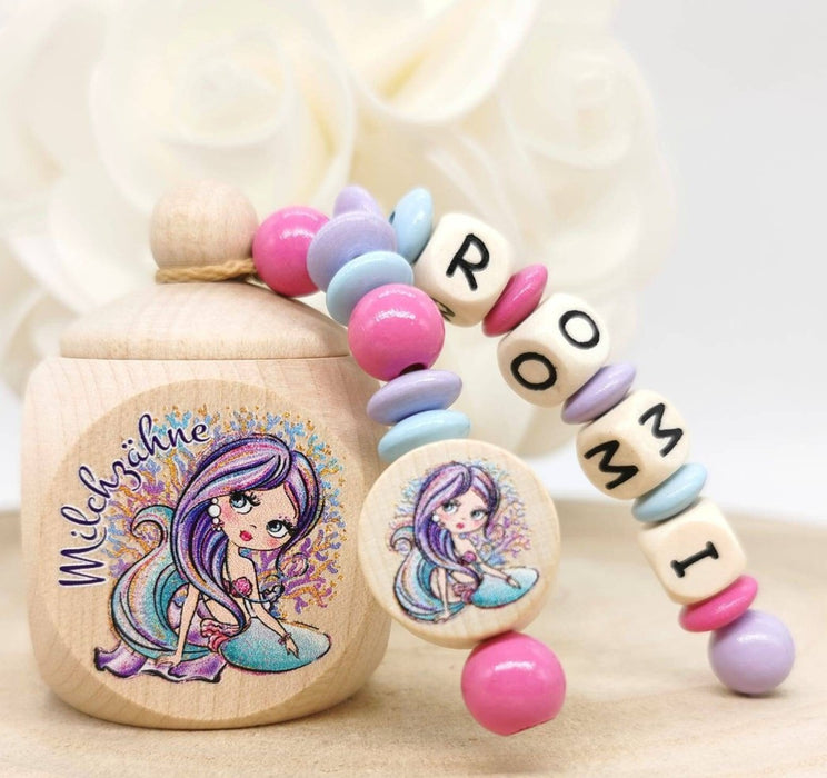 Milchzahndose Meerjungfrau Mädchen personalisierte Zahndose mit Namen - CreativMade
