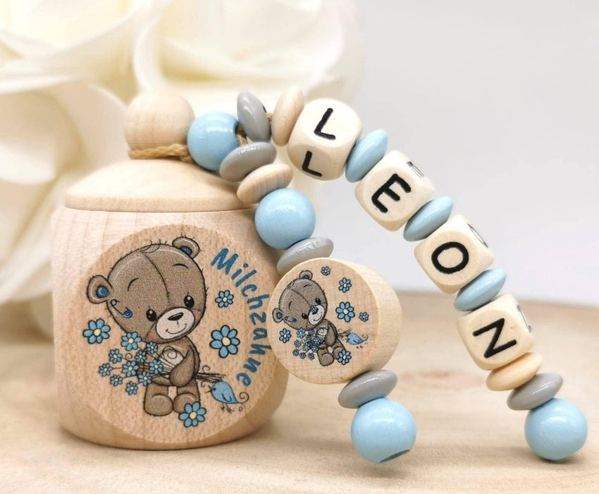 Milchzahndose Teddybär Jungen personalisierte Zahndose mit Namen - CreativMade