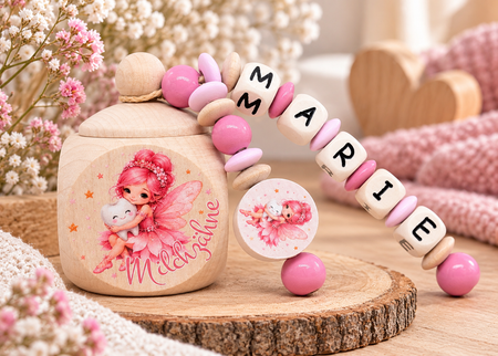 Milchzahndose Zahnfee Mädchen personalisierte Zahndose mit Namen - CreativMade