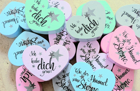 Motivperle & Motivscheibe aus Holz beste Herz Wendemotiv  – Bastelmaterial für Schnullerketten, Anhänger & kreative DIY-Ideen - CreativMade 