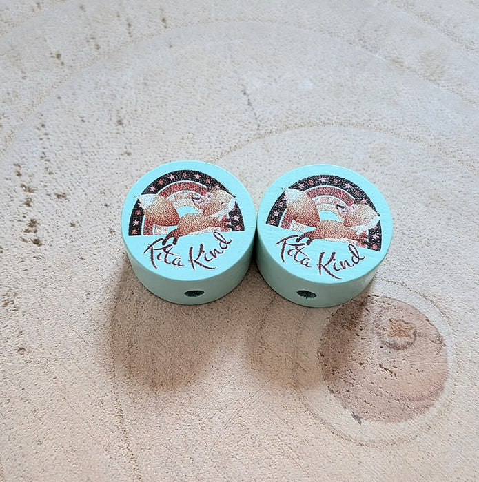 Motivperle & Motivscheibe aus Holz Kita Kind Fuchs – Bastelmaterial für Schnullerketten, Anhänger & kreative DIY-Ideen - CreativMade 