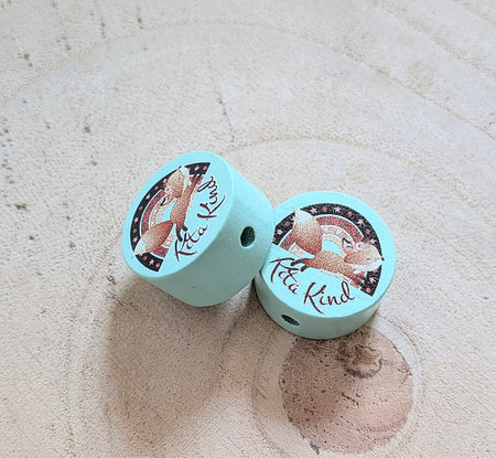 Motivperle & Motivscheibe aus Holz Kita Kind Fuchs – Bastelmaterial für Schnullerketten, Anhänger & kreative DIY-Ideen - CreativMade 