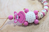 Schnullerkette mit Namen Hippo Mädchen Geschenk zur Geburt oder Taufe - CreativMade 